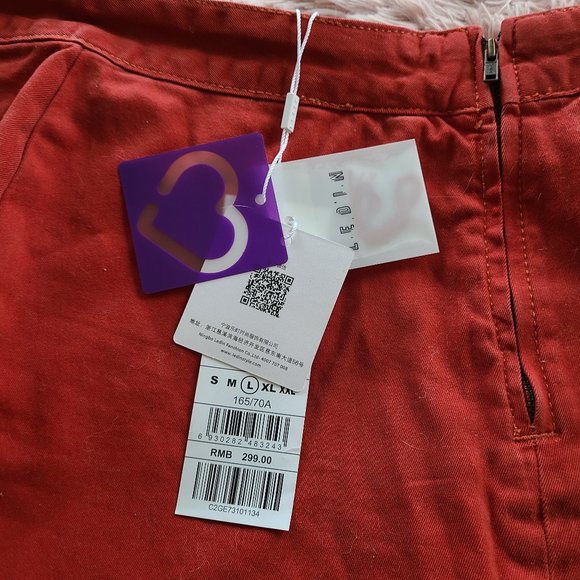 NWT Ledin Assymetrical Red A-line Mini Skirt Love Cinema Ribbon - Picture 6 of 14